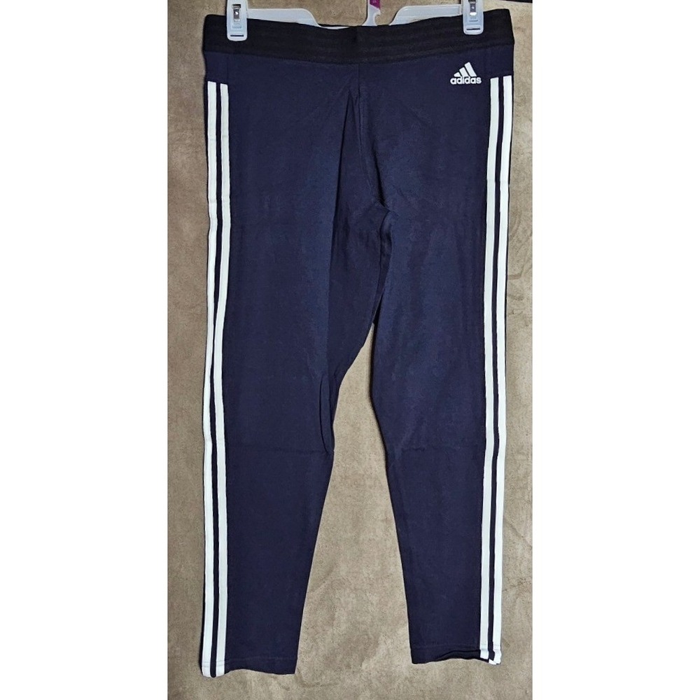 Adidas Essentials 3-Stripes Tights Women XL Navy Blue Leggings CF8867 NEW